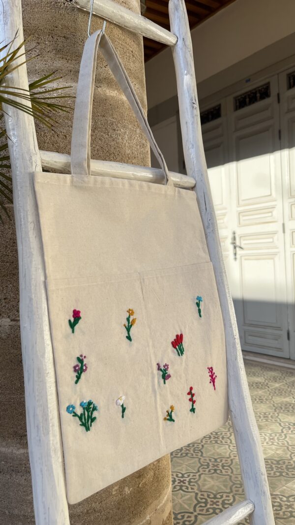 Handcrafted Floral Charm Tote Bag – Image 2